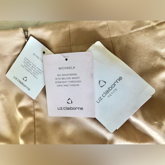 NEW WITH TAGS LIZ CLAIBORNE MICHAELA FLAT FRONT SUMMER STRETCH PANTS PETITE - Picture 5 of 6